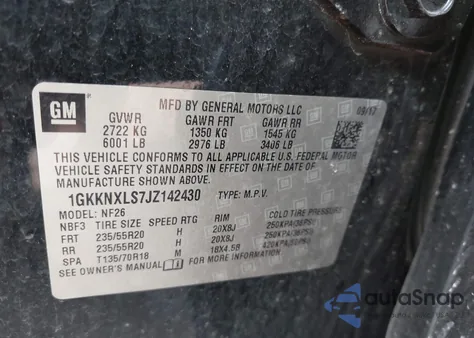 2018 GMC Acadia Denali из США, поврежденный, VIN 1GKKNXLS7JZ142430